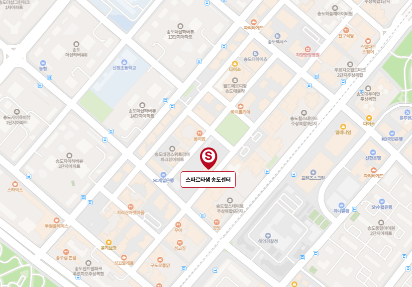 스파르타샘 송도센터 위치 지도